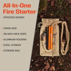 Fire Starter Survival Tool All in One Flint and Steel Fire Starter Kit Ferro Rod