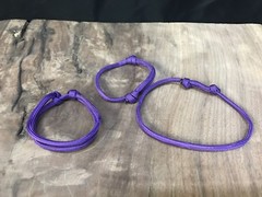 Paracord Bracelets Lot Of (3) Purple Slider Adjustable Length