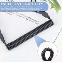 2 Pcs Spiral Keyrings Black Spiral Keychain Paracord Tactic…