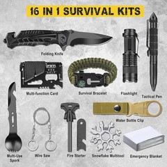 «Kit De Supervivencia 16 En 1, Equipo Y Equipo De Supervivencia Potente NUEVO US
