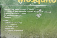 Coghlan’s Rectangular Mosquito Net, Backwoods Green, Double Wide 240-mesh NEW