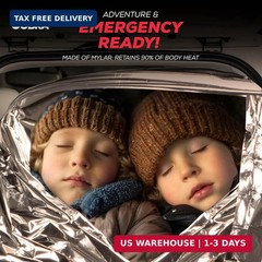 Emergency Blanket Mylar Thermal Space Survival Gear & Supplies 4-Pack Foil | Col
