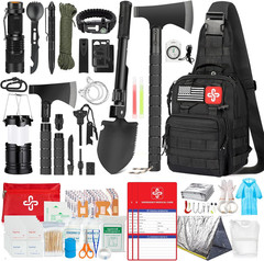 Survival Kit, 262Pcs Survival Gear and Supplies with First Aid Kit Pouch and Cro