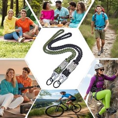 2Pcs Heavy Duty Paracord Lanyard Keychain Braided Tactical Black & Army Green