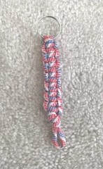 Red White And Blue Paracord Keychain Handmade USA