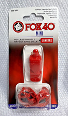 Lot of 3 – Fox 40 Mini Whistle & Lanyard Sets – 109 dB – Red Lifeguard Safety