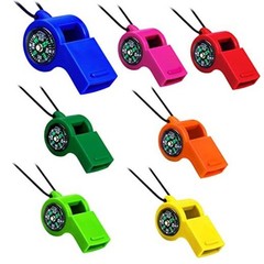 7 Pcs Whistle Compass 2 in 1 Function Combo Emergency Survival Whistles with