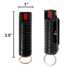 BURN Pepper Spray 1/2oz Self Defense Keychain Case Molded OC Black