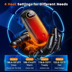 Electric Hand Warmers Rechargeable with Power Bank, LED Display, 2 Pack_Black