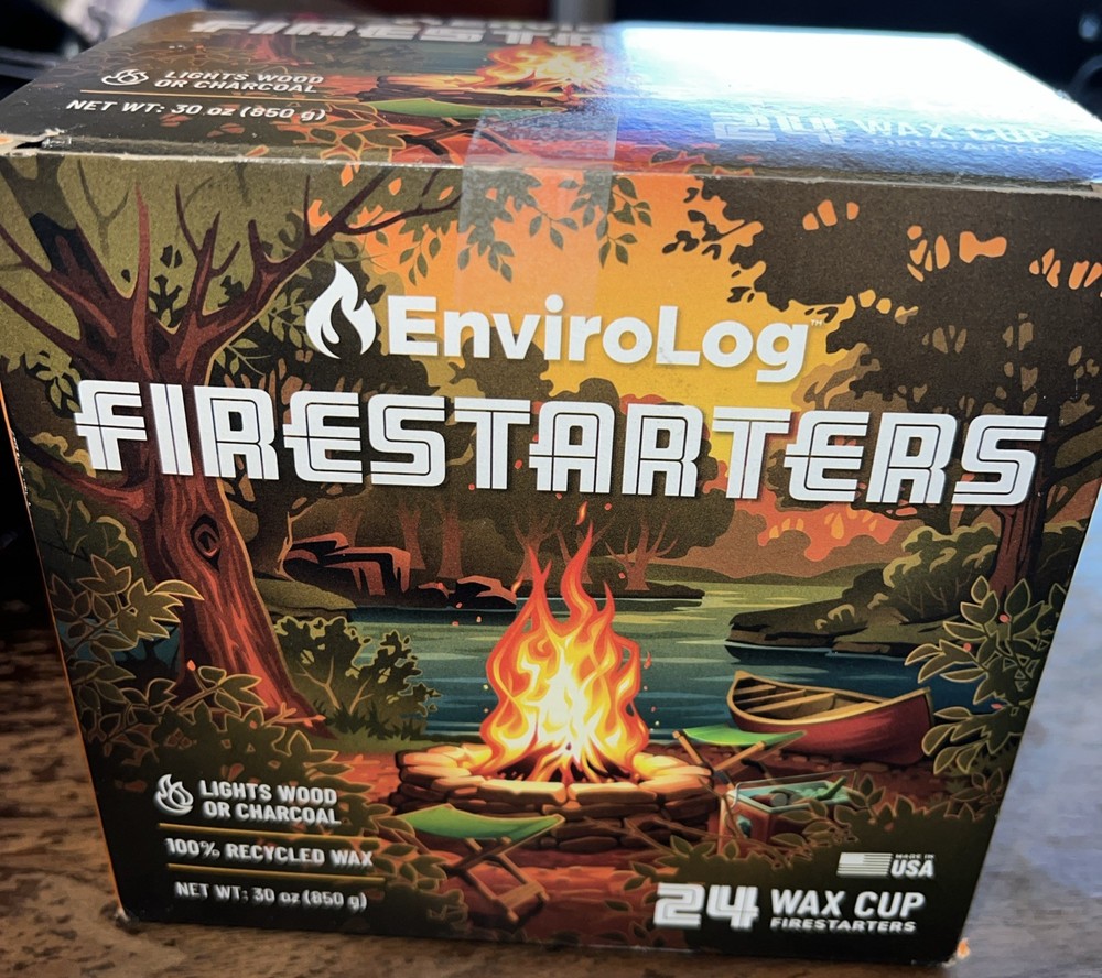 Envirolog Firestarter, 24 Wax cups Fireplace, Wood, Stove, Fire Pit