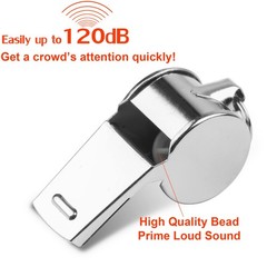Professional Stainless-Steel Whistles with Lanyards Loud Crisp Sound Whistle