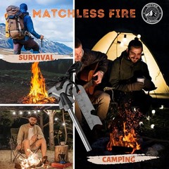 4″ Ferro Rod Fire Starter Kit Emergency Survival Kits Camping Hiking Hemp Rope