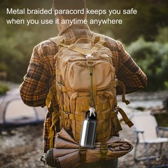 2-Pack Paracord Keychains with Clips[Green]