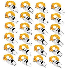 SHENGQIDZ Whistles, Stainless Steel Sports Loud Crisp Sound 24pack-yellow