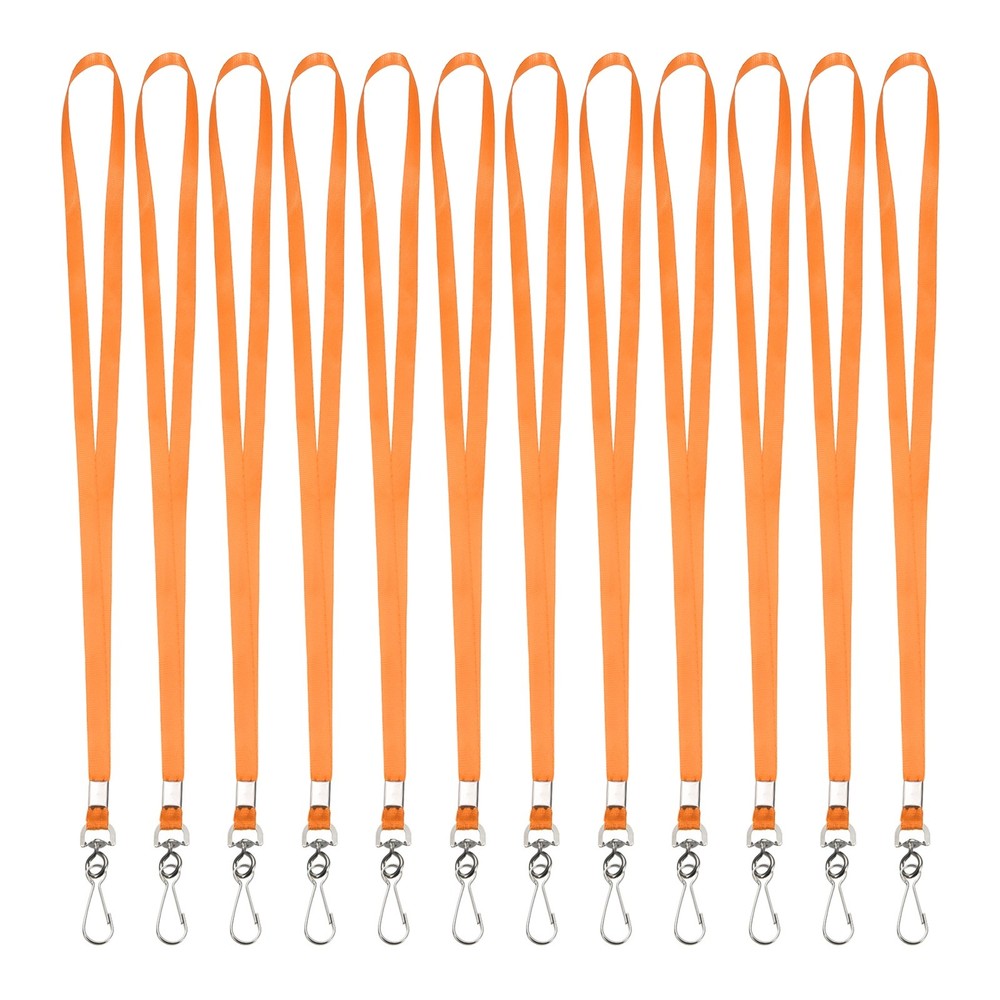 25Pcs Nylon Lanyard 17.3″ with Key Carabiner, Orange for Keys