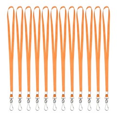25Pcs Nylon Lanyard 17.3″ with Key Carabiner, Orange for Keys