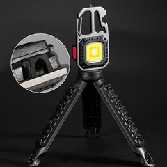 Mini LED Light Pocket Keychain Flashlight Tripod Rechargeable Key Light Stand