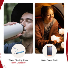 72 Hour Survival Kit with Food Water Filtration Power Bank Emergency Gear Bug