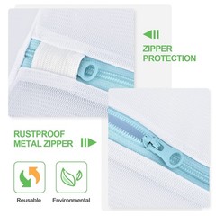 OTraki Large Mesh Washing Bag 43 x 35 in XL 43 x 35 inch, White + Blue