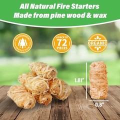 150 PCS Premium Natural Charcoal Fire Starters for Grill Camping and Outdoor Use