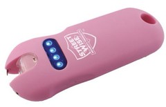SMART Stun Gun WOMEN Pink Flashlight QUICK RELEASE battery meter RECHARGEABLE