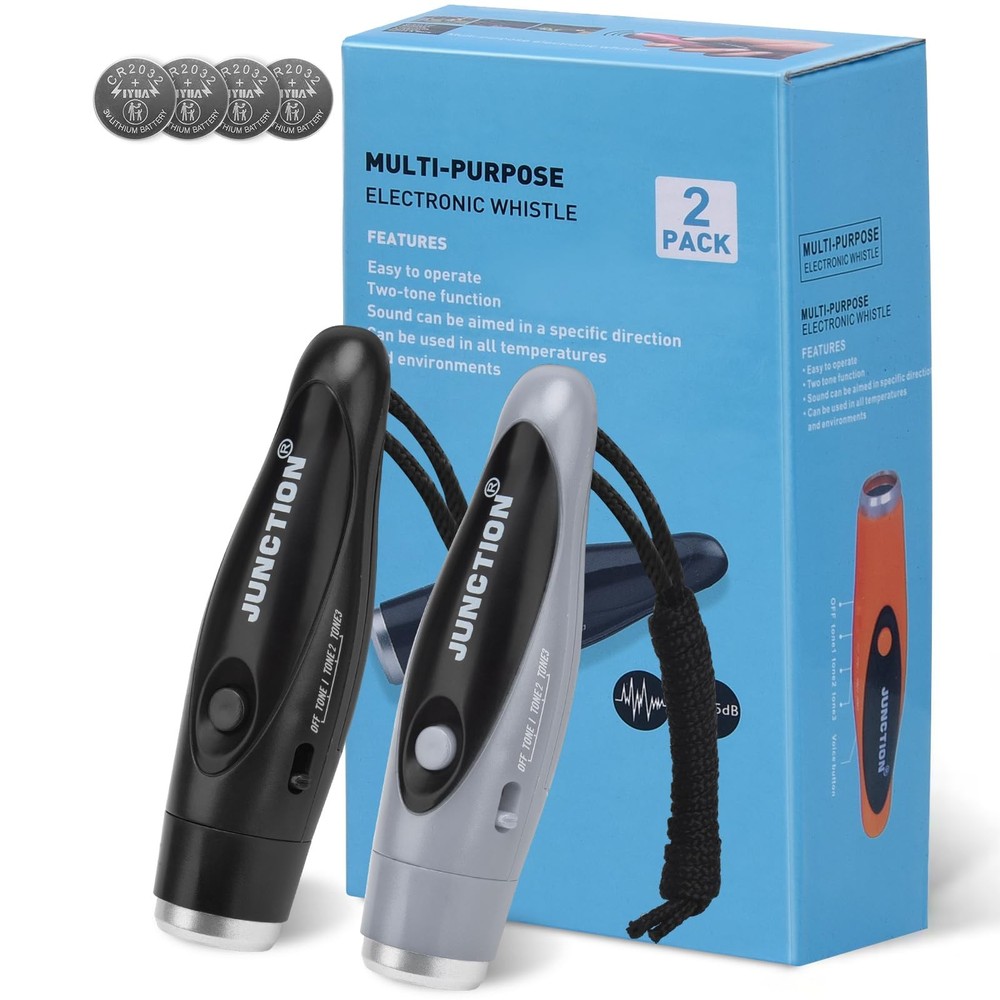 Electronic Whistles 2 Pack, Handheld 3 Tones High Volume Electric Whistles wi…