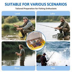 Yulvorn 98PCS Fishing Lure Kit, Tackle Box with Gear for Medium, Colorful
