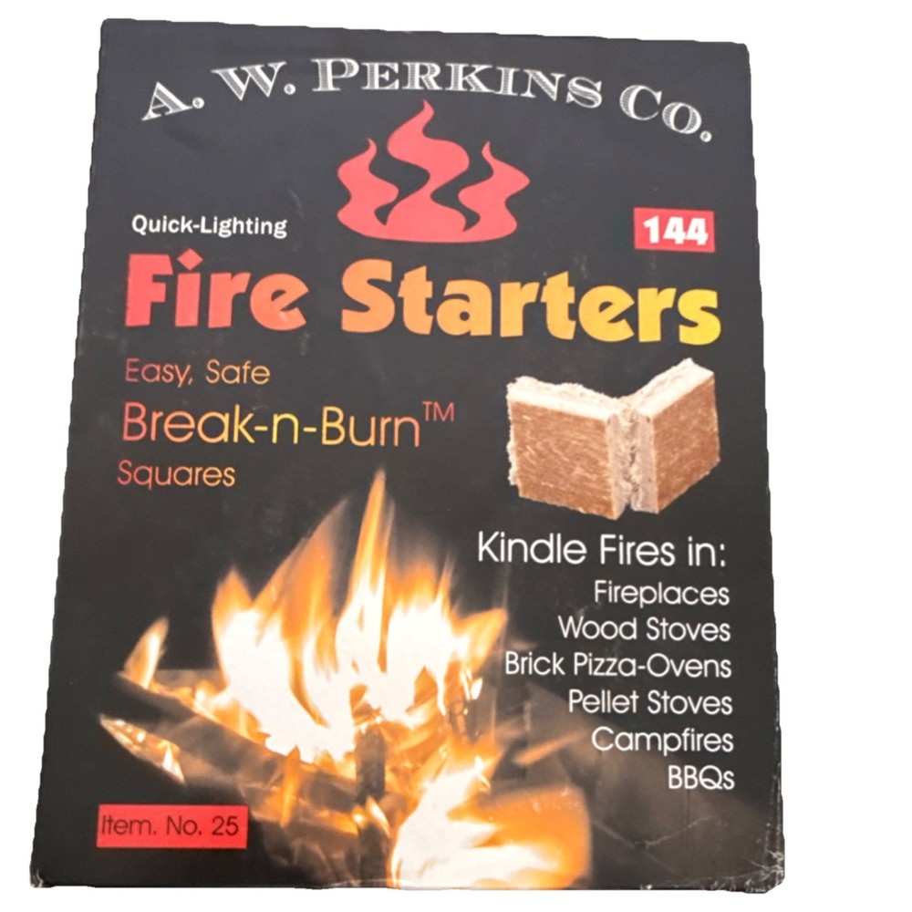 A. W. Perkins Co. Break-n-Burn Fire Starter Kit 144 Quick-Lighting Squares