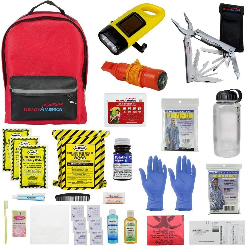 72 Hour Deluxe Emergency Kit 1-Person 3-Day Backpack First Aid Kit Survival