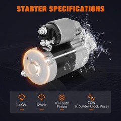 Sintly Starter Motor Fit For Kawasaki Fx730V Fx691V Fx651V John Deere 636M 647A