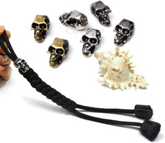 Assorted 12 Pack Charm Metal Skull Beads Paracord Knife Lanyards Outdoor Paracor