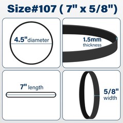 LotFancy Large Rubber Bands, 30Pcs Size #107 Big Wide Elastic Black