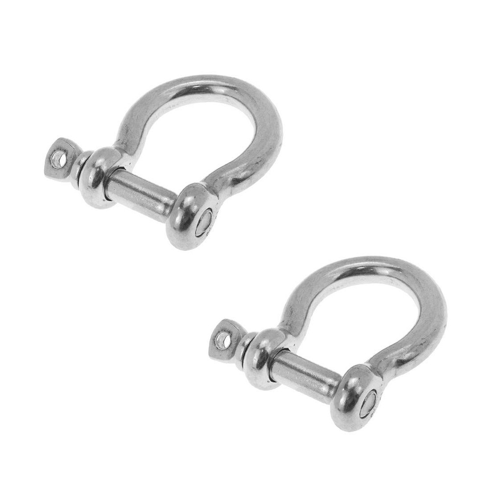 2 Pcs 3/8-inch 10mm 304 Stainless Steel Screw Pin Bow Shackle Anchor