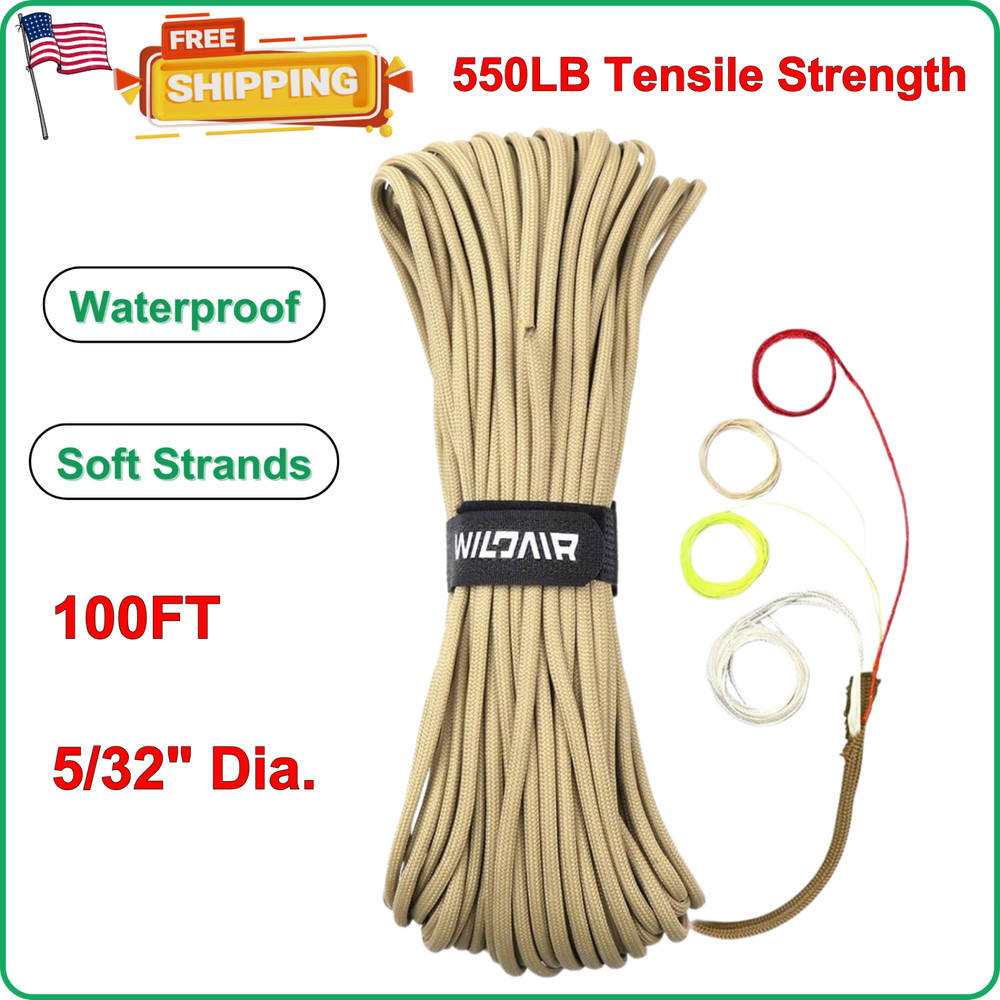 Survival Paracord Parachute Fire Cord Survival Ropes 4-in-1 Fire-Starter Tinder