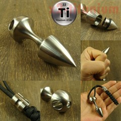 Titanium cone shaped Waterproof Capsule pill Bottle Lanyard bead inverted XH710