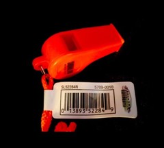 2 PACK Shoreline Marine Safety Whistle with Lanyard -Safety Bright Orange,Hi Vis