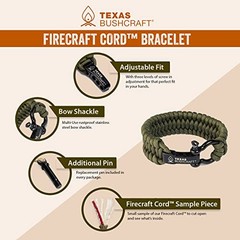 Firecraft Cord Survival Bracelet – Paracord XL (8-9″ wrist) Army Green