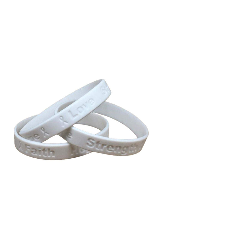 Jeirles Wholesale 25 Lung Cancer Awareness Bracelets 100 Medical Grade Silicone