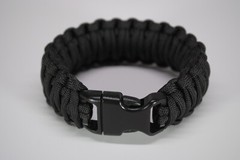 550 Paracord Survival Bracelet King Cobra Solid Black «Made in the USA»