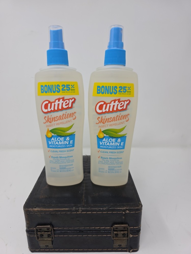 2 pk Cutter Skinsations Insect Repellent Aloe & Vit. E Clean Fresh Scent 7.5oz