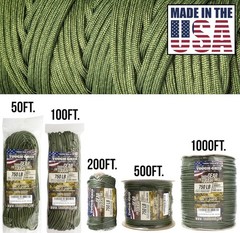 750 Paracord Rope Nylon Parachute Cord, Made In USA Survival Kit, Outdoor
