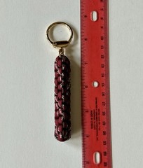 Paracord Braided Crown Sinnet Keychain Bag Charm W/ Clasp, Lock & Key Set Brown
