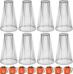 8 Pcs Mosquito Head Net Mesh Bug Net for Head Face Fly Netting Hood 18 x 18 Inch