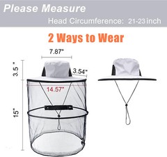 Anti-Mosquito Bug Bee Insect Protection Head Face Mesh Net Hats Fishing Sun Cap