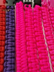 Handmade Paracord Survival Bracelets Adult Bulk Cobra Weave Yellow Pink Lot 20