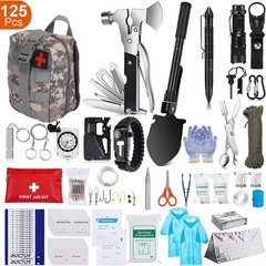 125 Piece Survival Kit Emergency Gear First Aid Camping Hiking Hunting Outdoor