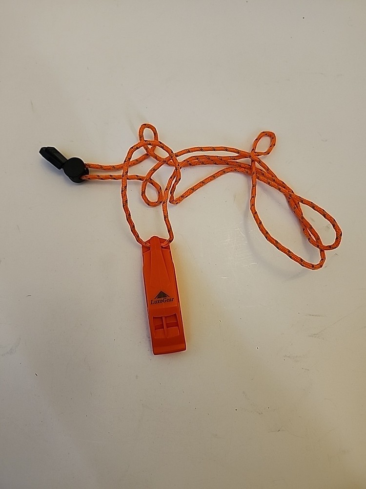 Luxo Gear Emergency Whistle with Lanyard Safety Whistle Survival Loud Orange