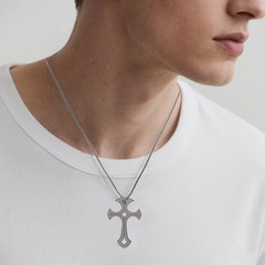 Self Defense Cross Necklace For Men Women 2 PCS Chains EDC Multi-Tool Titaniu…