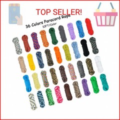 MONOBIN 36 Colors 10ft Paracord 550 Combo kit, Paracord Bracelets Making kit – M