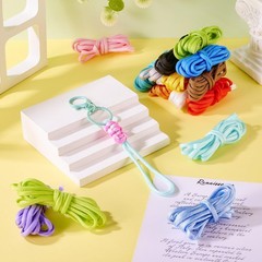 FASHEWELRY 98.42 Feet Polyester Rope 15 Colors 4mm Flat Spandex Cord Ropes Pa…